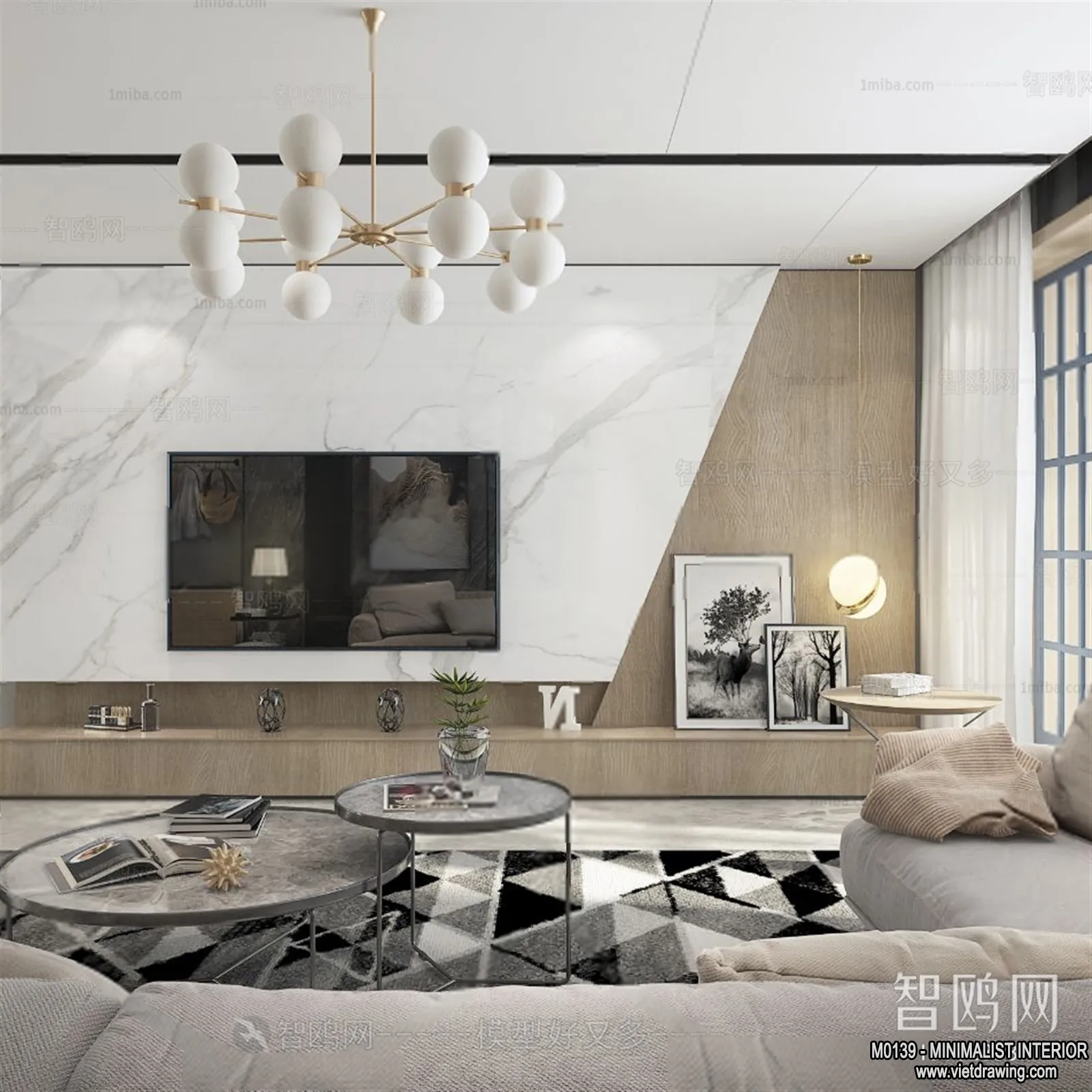 Living Room - Minimalist Style - 3D Interior Scene - 094