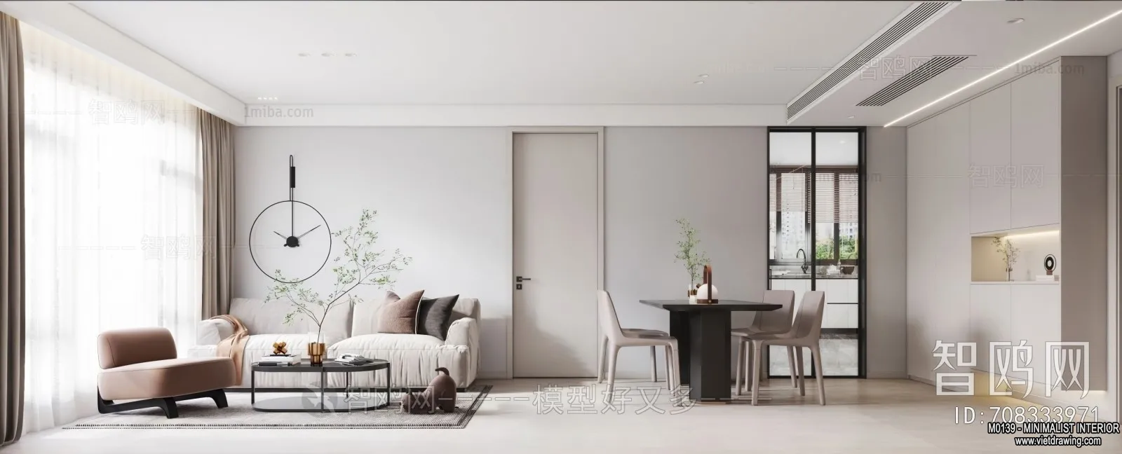 Living Room - Minimalist Style - 3D Interior Scene - 099