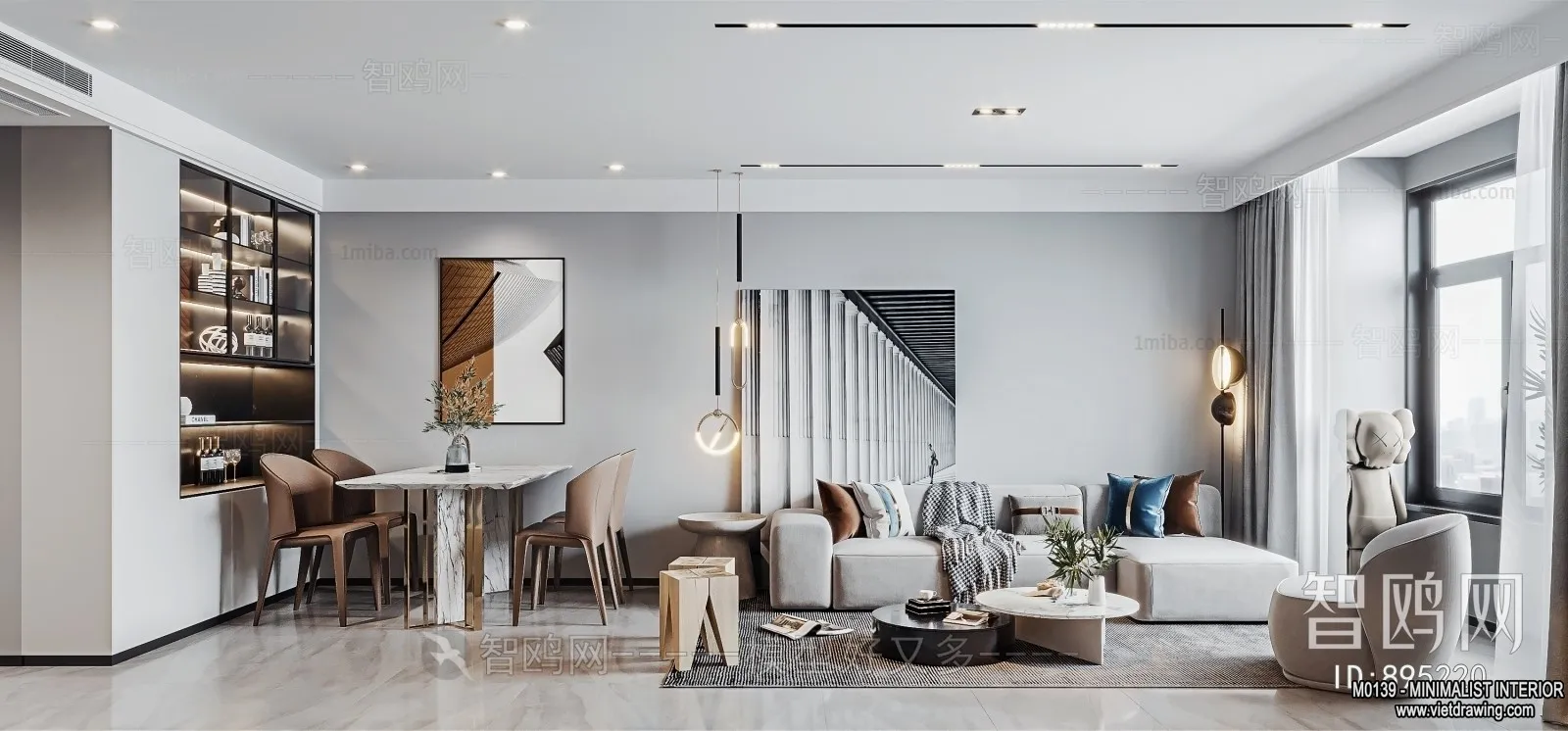 Living Room - Minimalist Style - 3D Interior Scene - 104