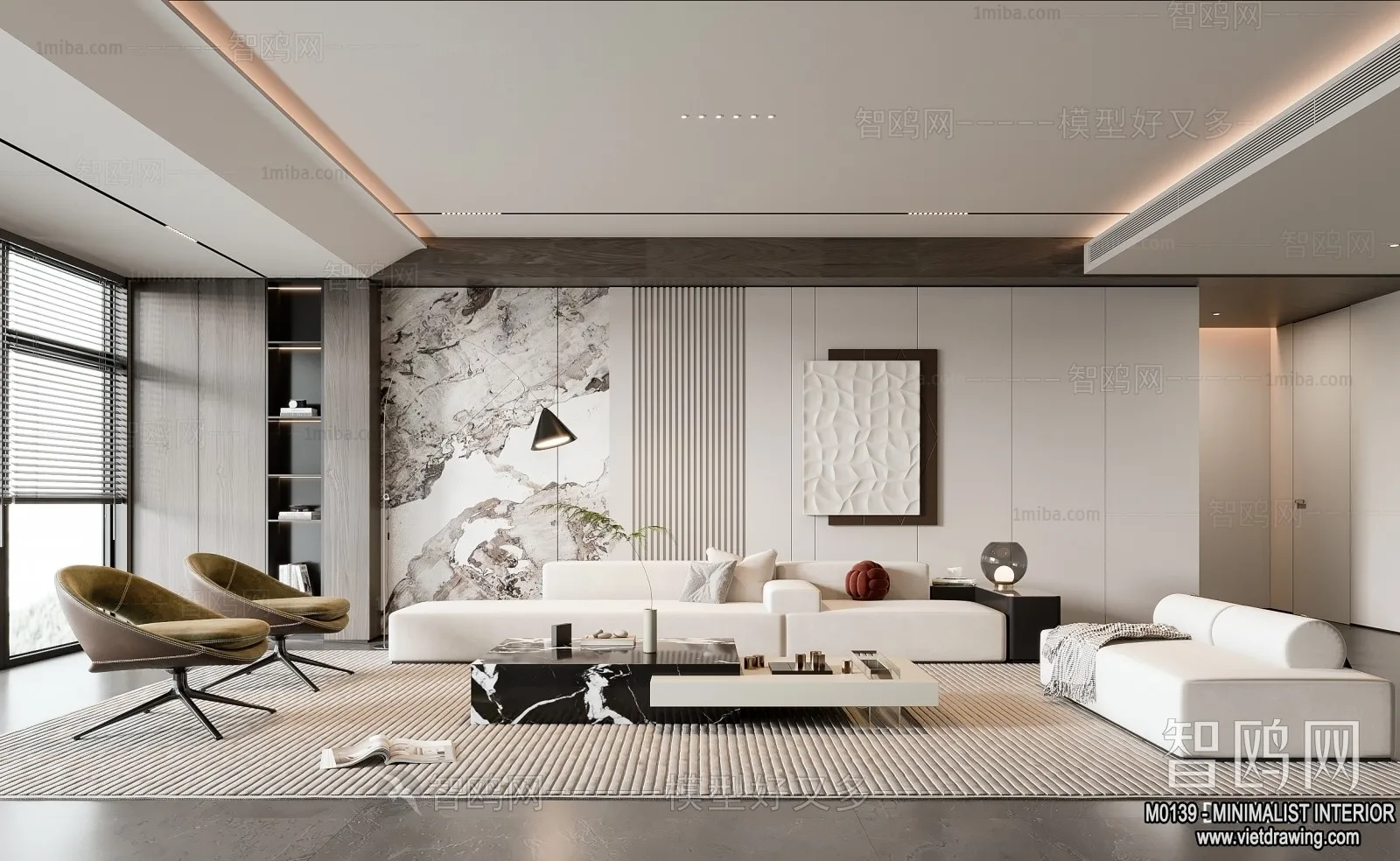Living Room - Minimalist Style - 3D Interior Scene - 107