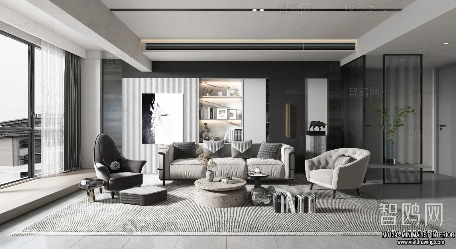 Living Room - Minimalist Style - 3D Interior Scene - 108