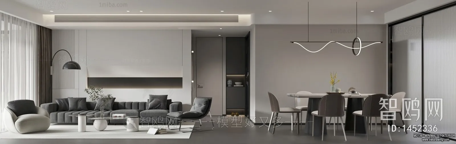 Living Room - Minimalist Style - 3D Interior Scene - 110