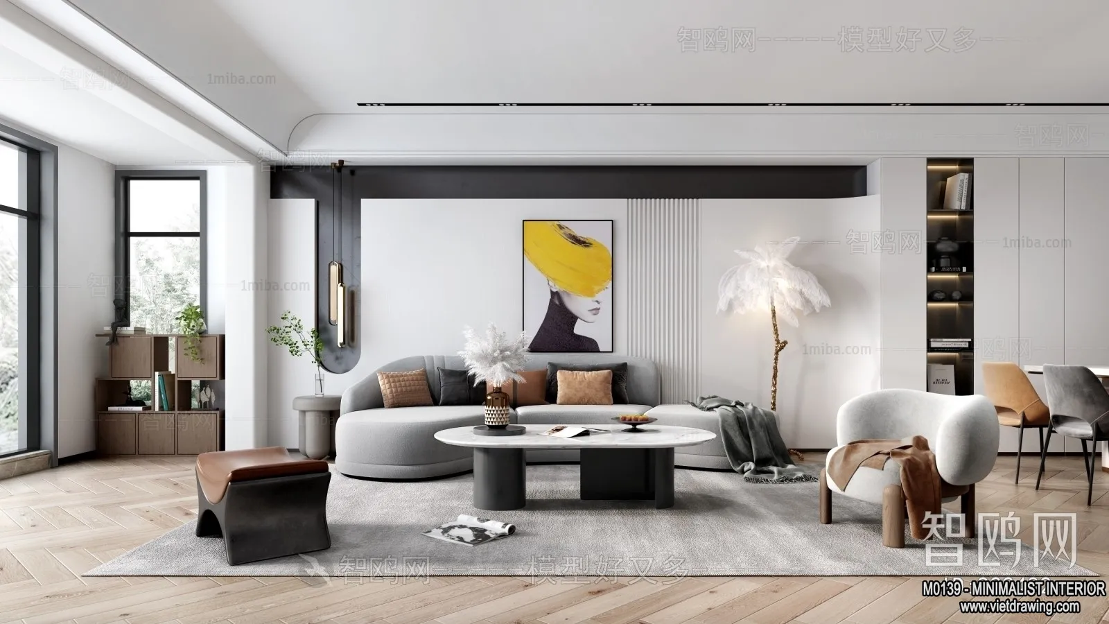 Living Room - Minimalist Style - 3D Interior Scene - 112