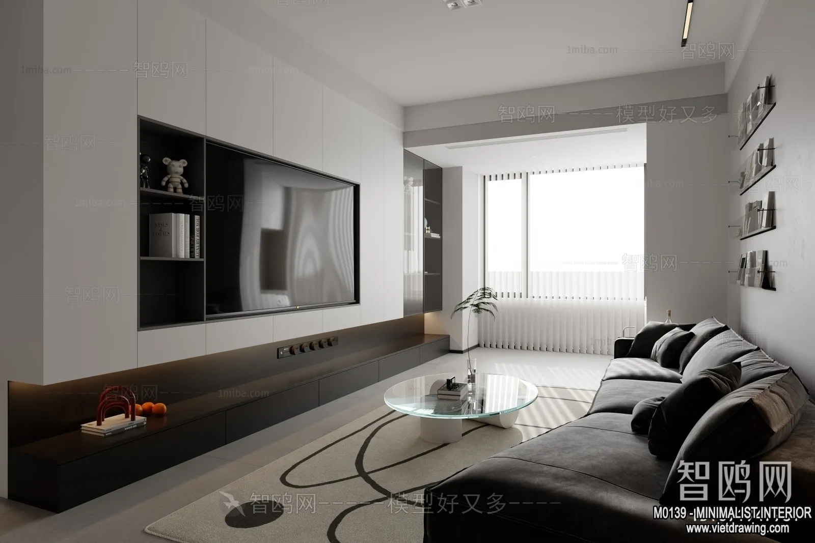 Living Room - Minimalist Style - 3D Interior Scene - 114