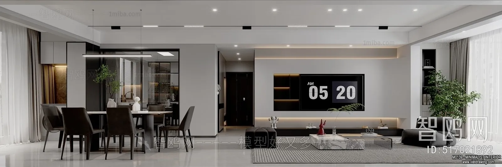 Living Room - Minimalist Style - 3D Interior Scene - 115
