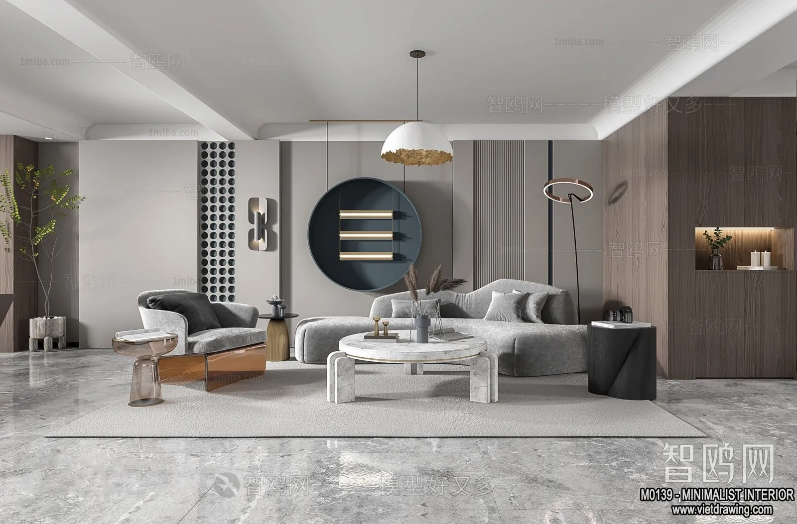 Living Room - Minimalist Style - 3D Interior Scene - 119
