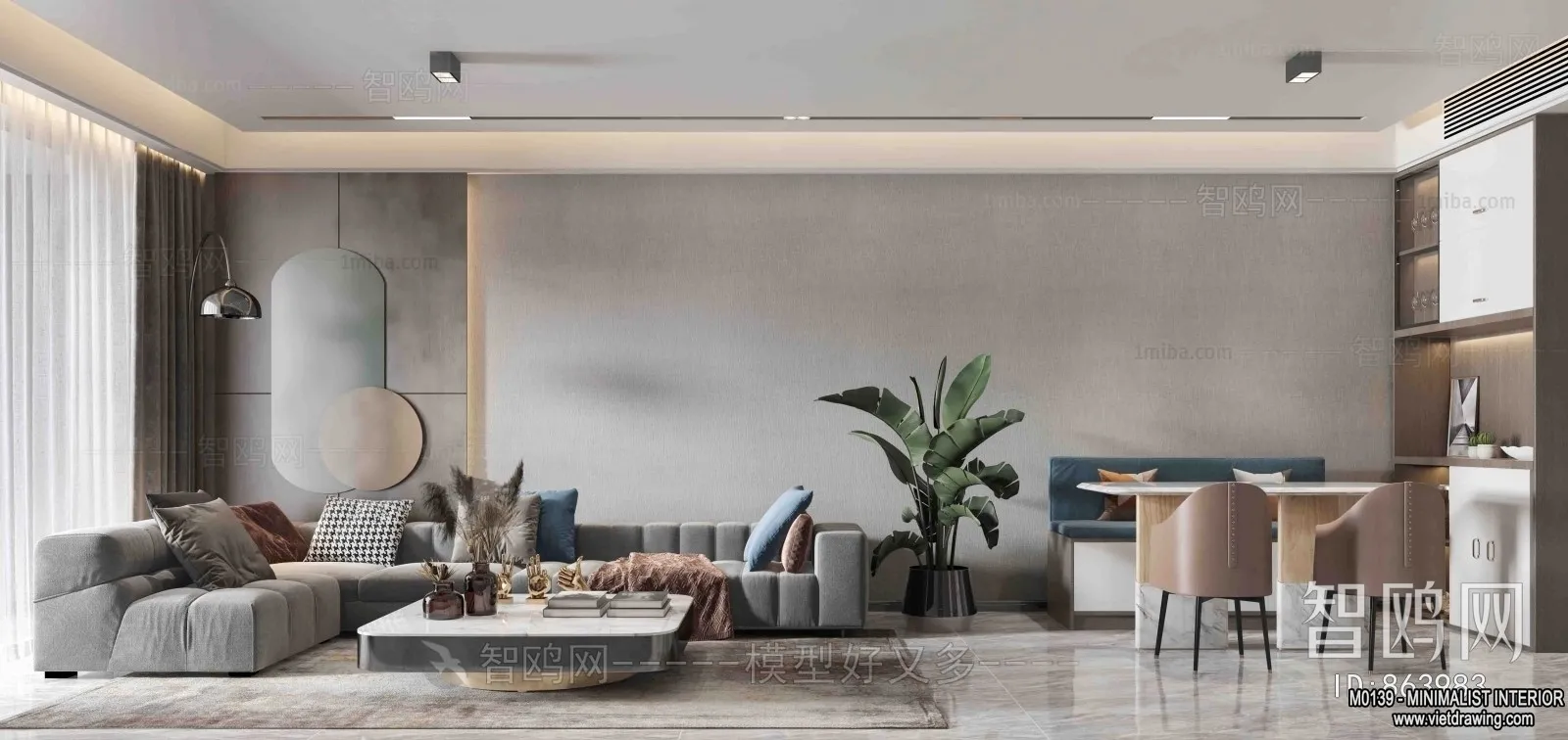 Living Room - Minimalist Style - 3D Interior Scene - 121