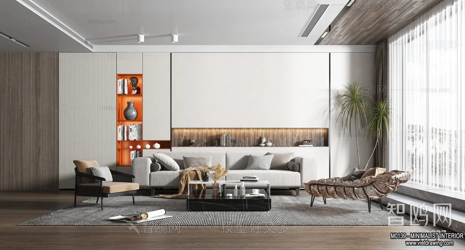 Living Room - Minimalist Style - 3D Interior Scene - 123