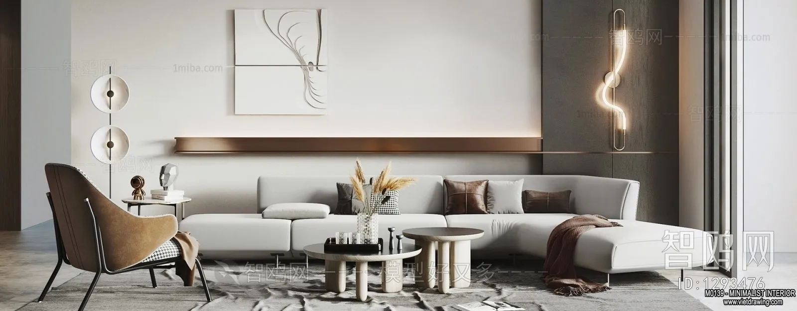 Living Room - Minimalist Style - 3D Interior Scene - 125