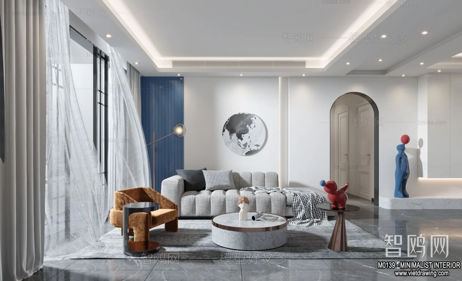 Living Room - Minimalist Style - 3D Interior Scene - 126