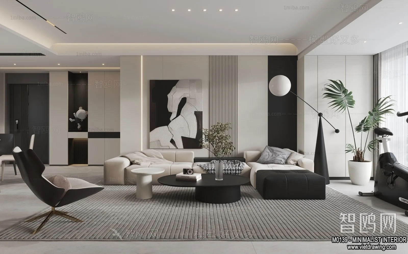 Living Room - Minimalist Style - 3D Interior Scene - 127