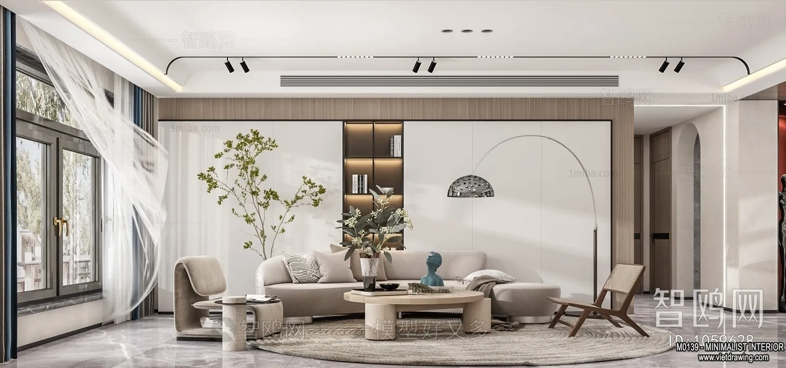 Living Room - Minimalist Style - 3D Interior Scene - 129