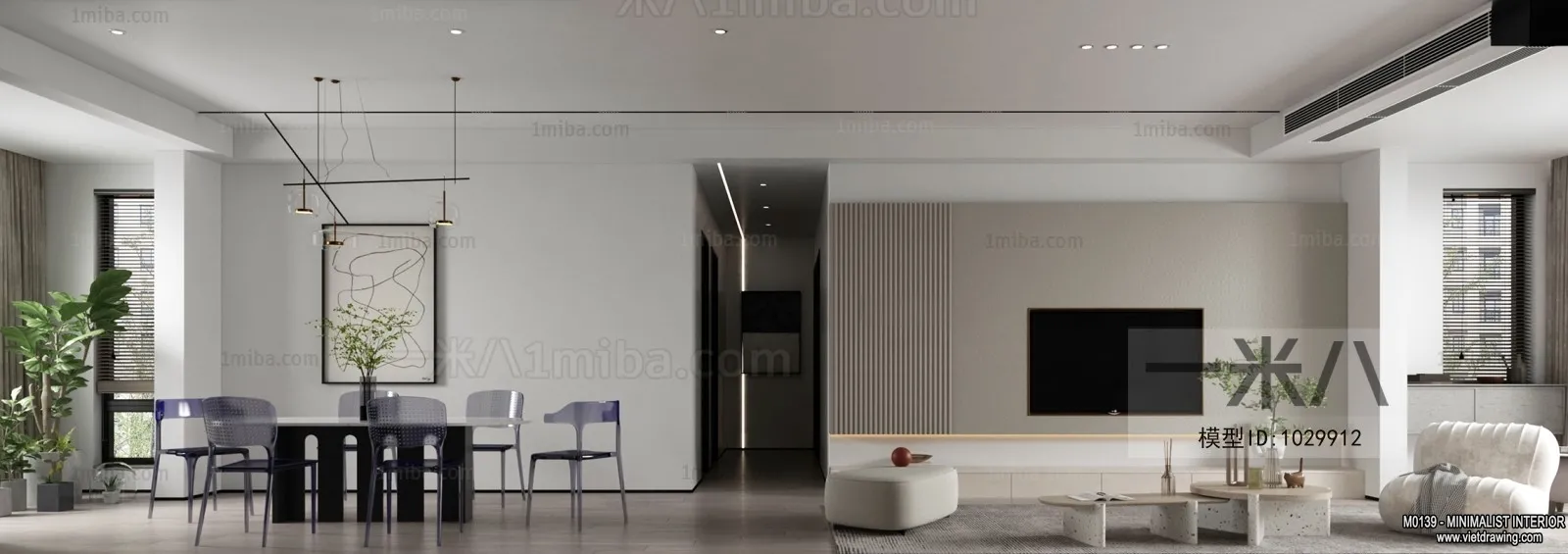 Living Room - Minimalist Style - 3D Interior Scene - 131