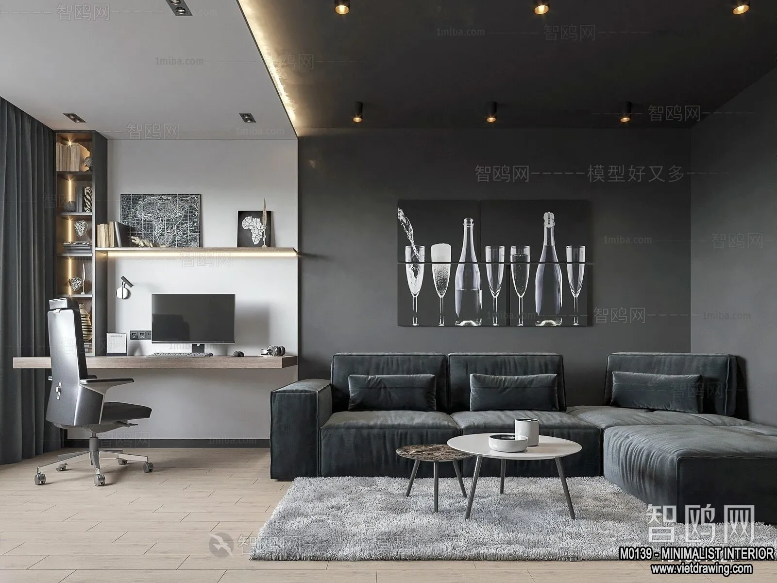 Living Room - Minimalist Style - 3D Interior Scene - 132