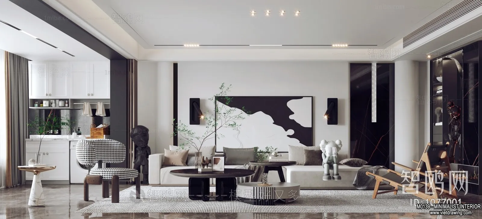 Living Room - Minimalist Style - 3D Interior Scene - 133