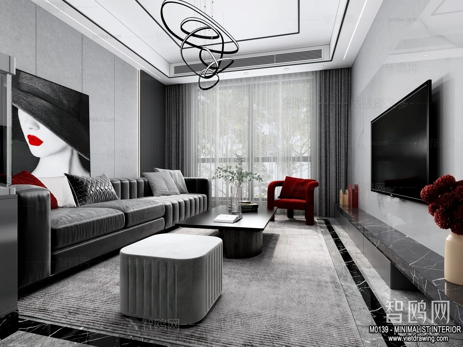 Living Room - Minimalist Style - 3D Interior Scene - 134