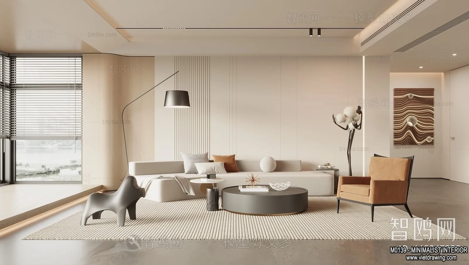 Living Room - Minimalist Style - 3D Interior Scene - 136