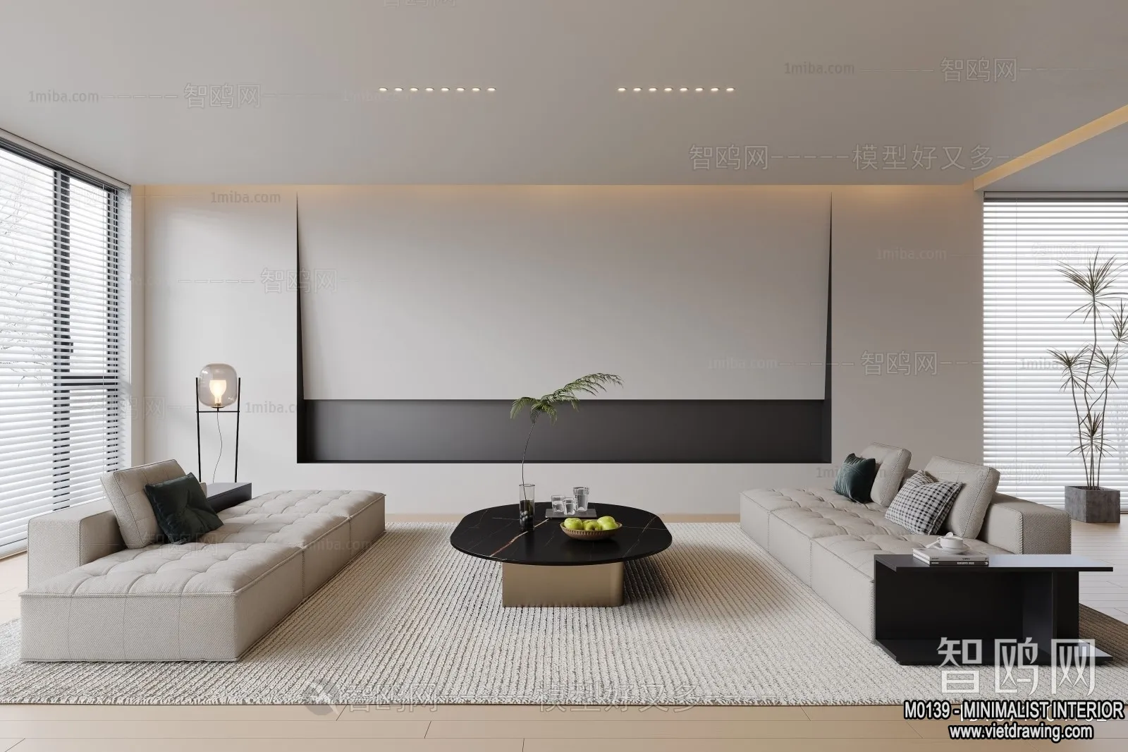 Living Room - Minimalist Style - 3D Interior Scene - 137