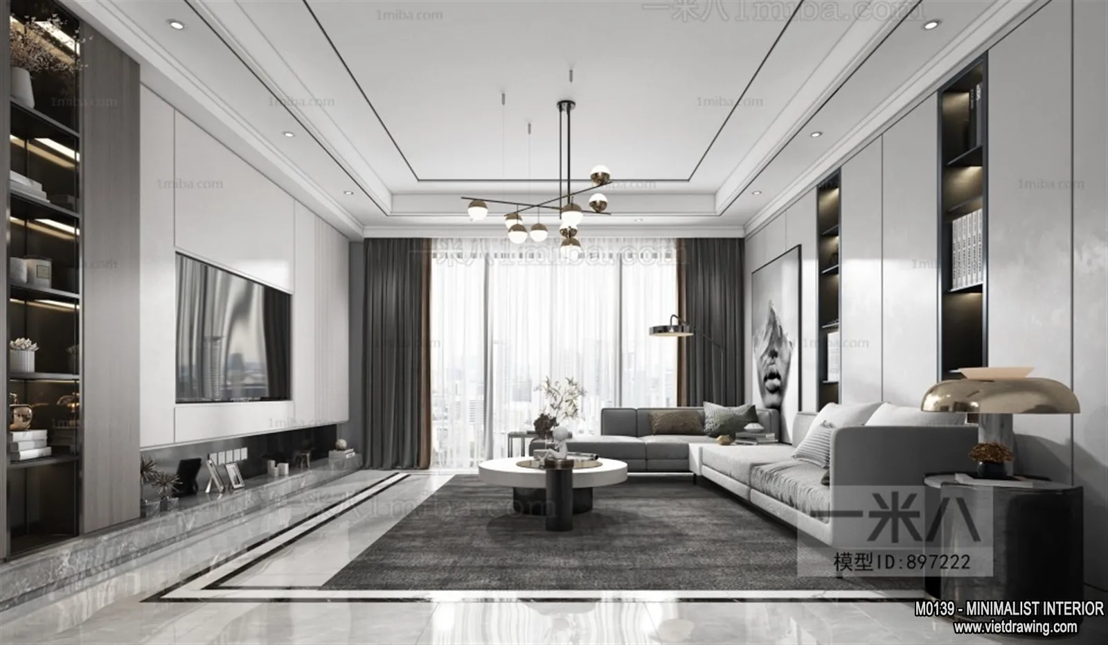 Living Room - Minimalist Style - 3D Interior Scene - 138