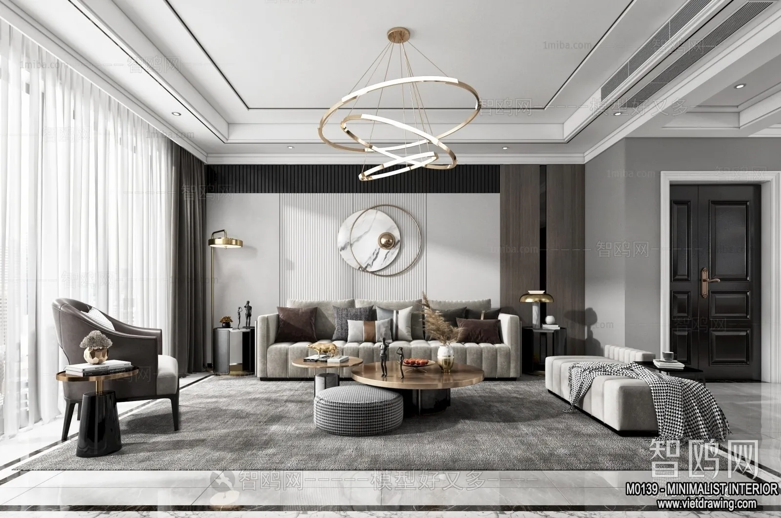Living Room - Minimalist Style - 3D Interior Scene - 140