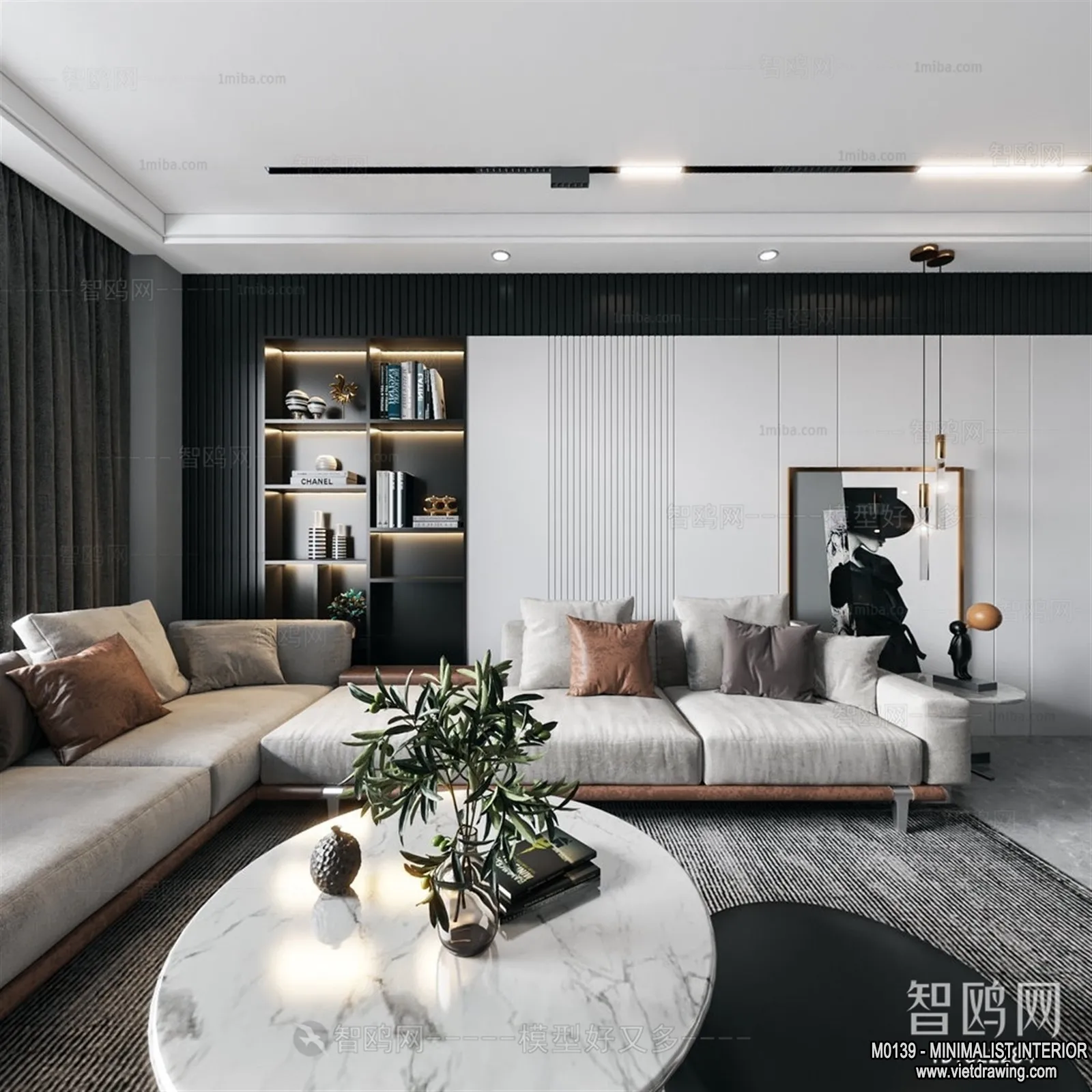 Living Room - Minimalist Style - 3D Interior Scene - 141