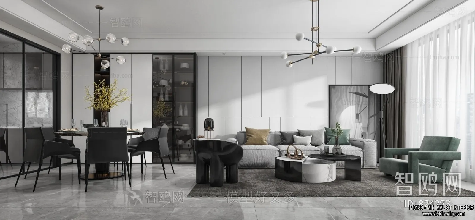 Living Room - Minimalist Style - 3D Interior Scene - 142