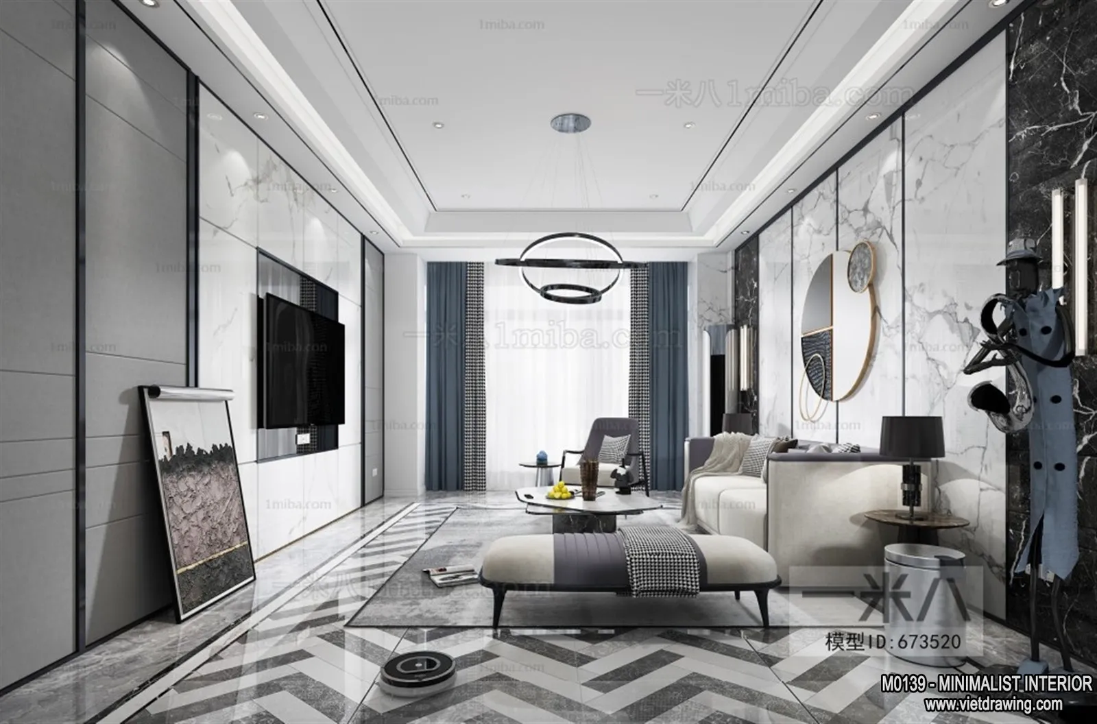 Living Room - Minimalist Style - 3D Interior Scene - 147