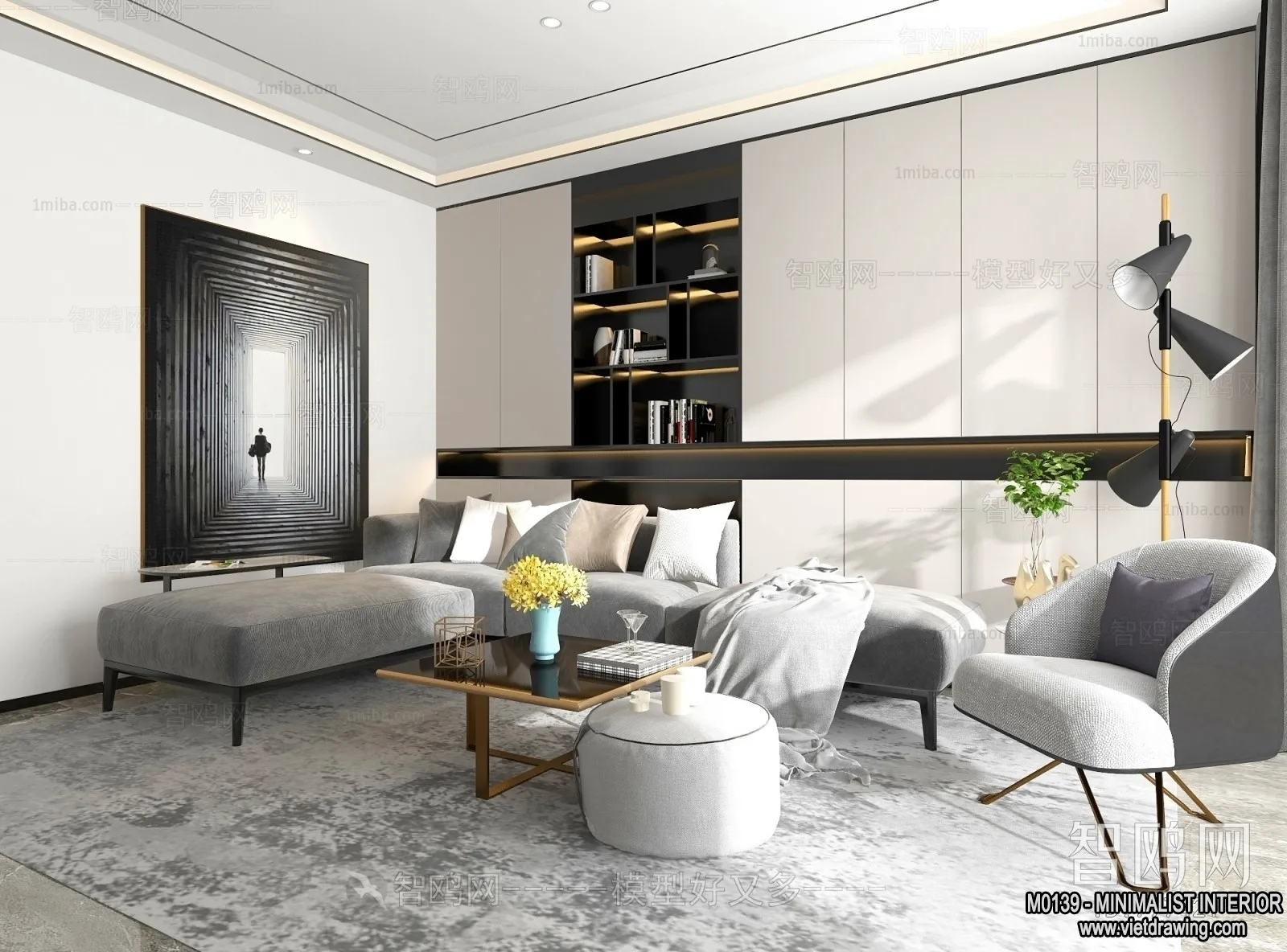 Living Room - Minimalist Style - 3D Interior Scene - 148