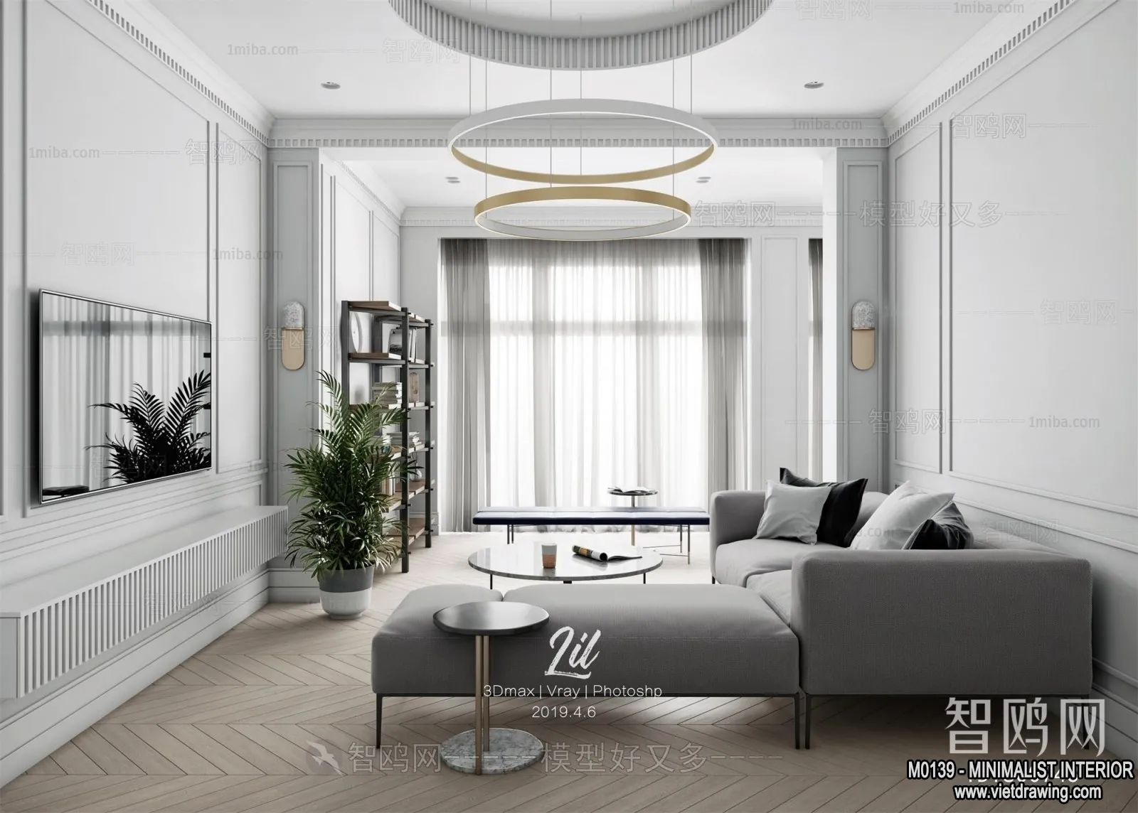 Living Room - Minimalist Style - 3D Interior Scene - 149