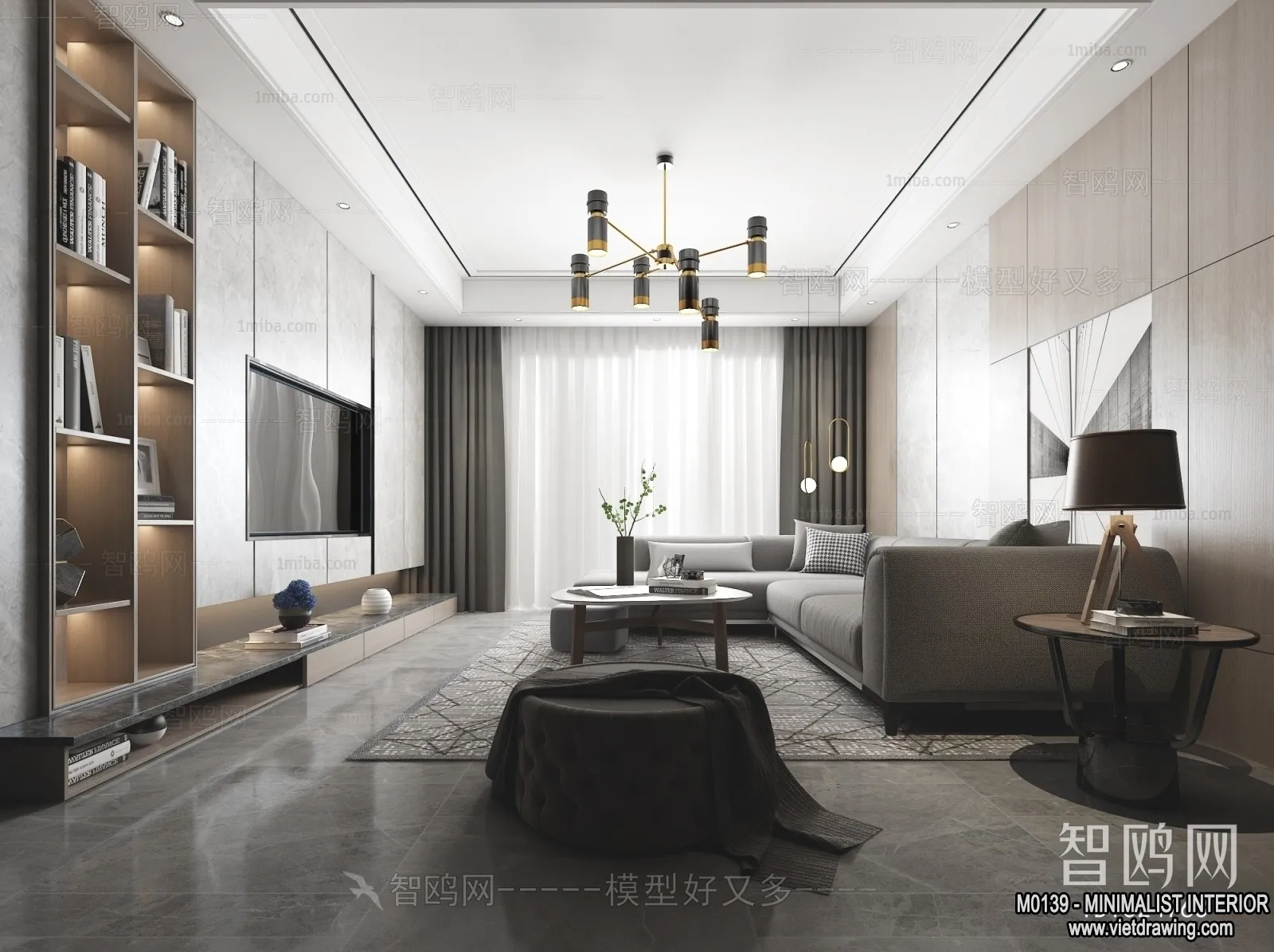 Living Room - Minimalist Style - 3D Interior Scene - 153