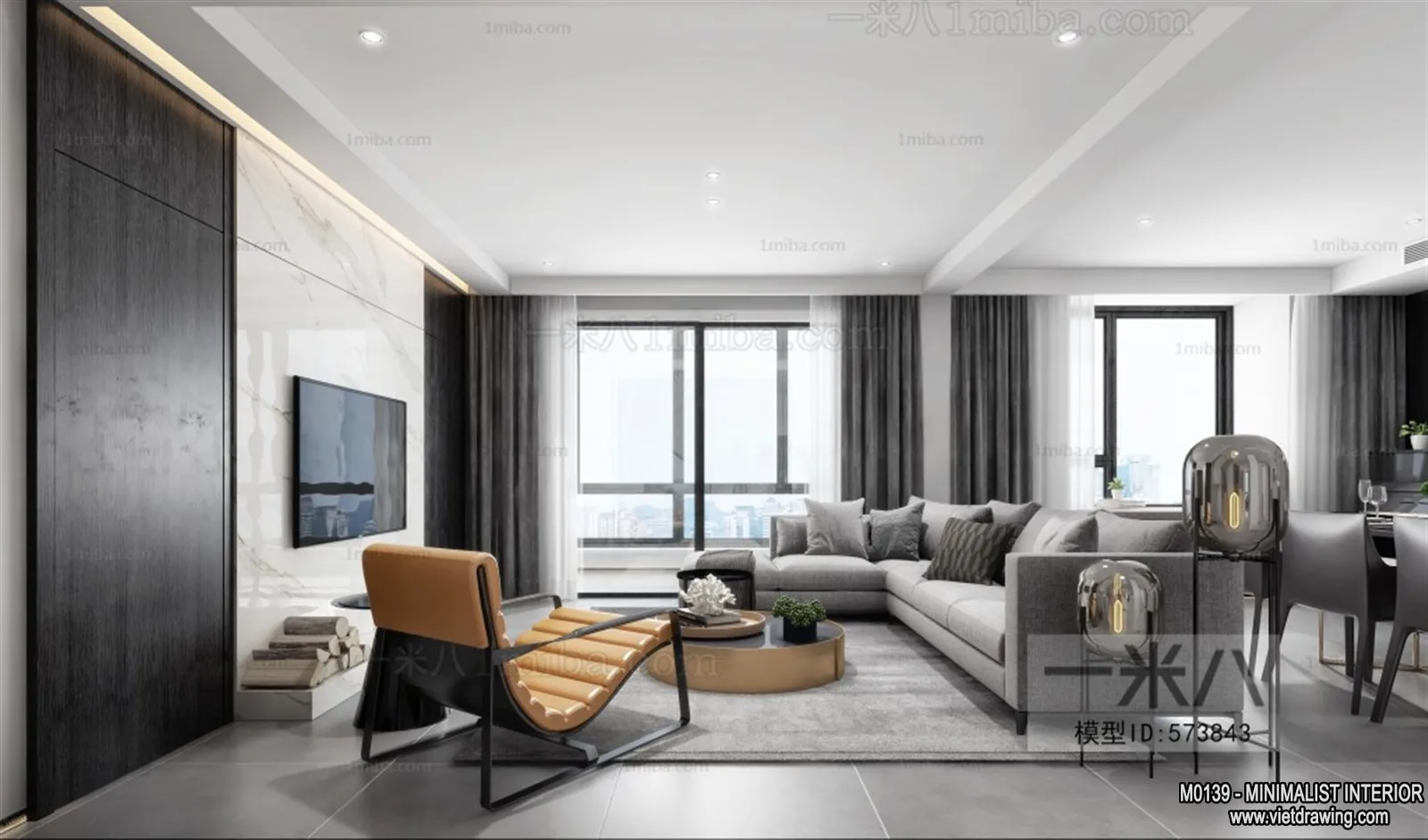 Living Room - Minimalist Style - 3D Interior Scene - 157
