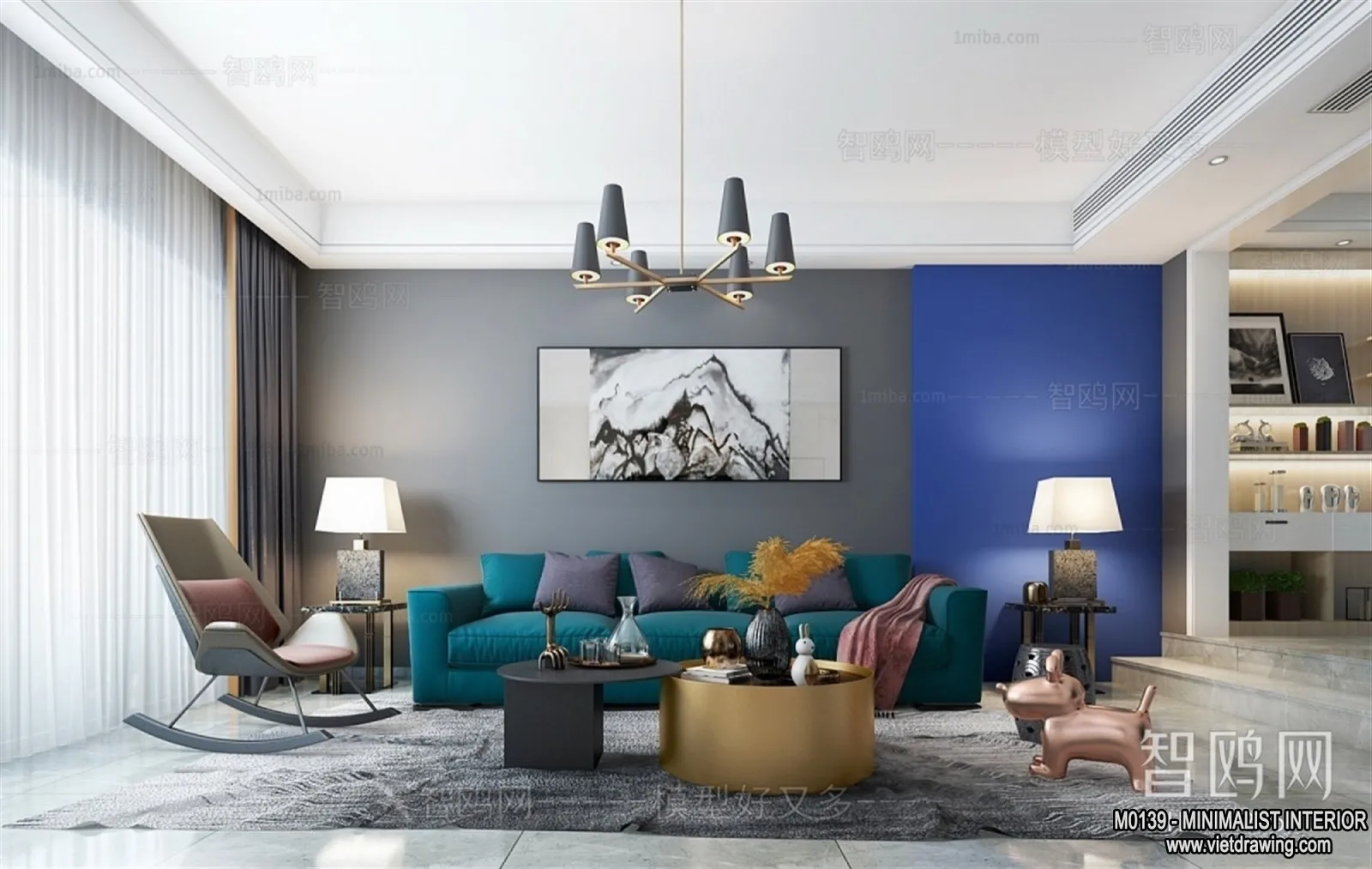 Living Room - Minimalist Style - 3D Interior Scene - 160