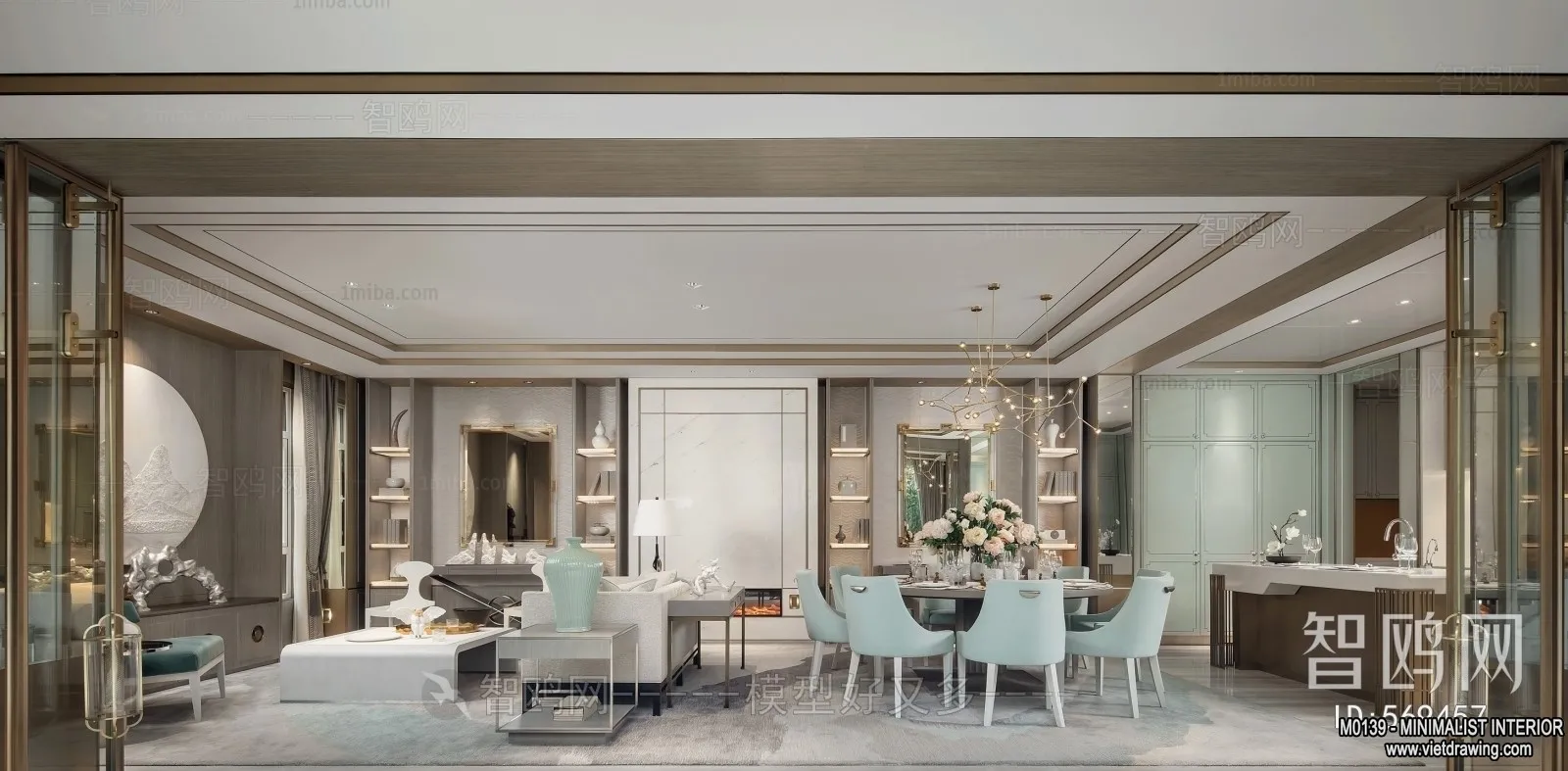 Living Room - Minimalist Style - 3D Interior Scene - 164