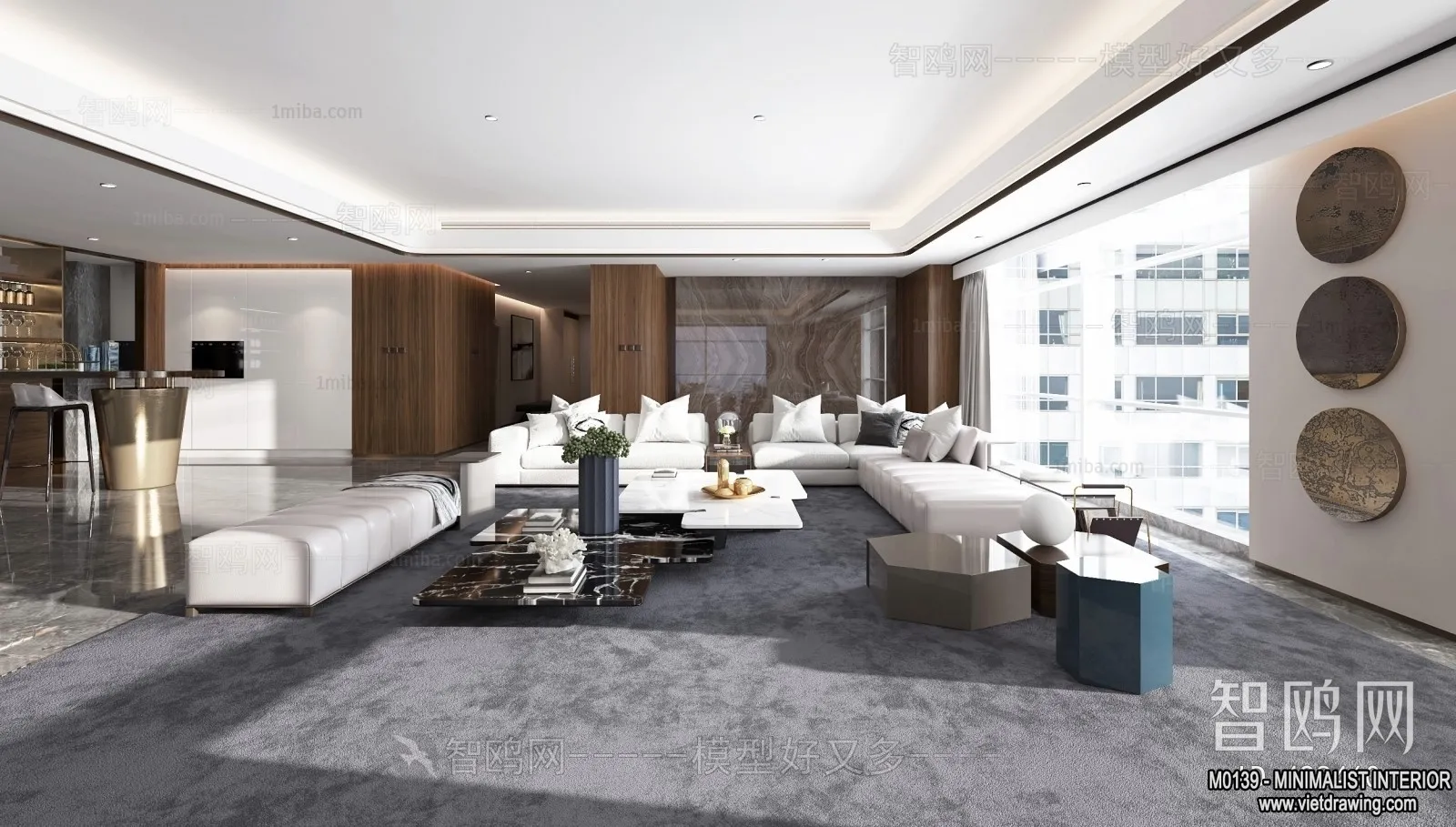 Living Room - Minimalist Style - 3D Interior Scene - 166