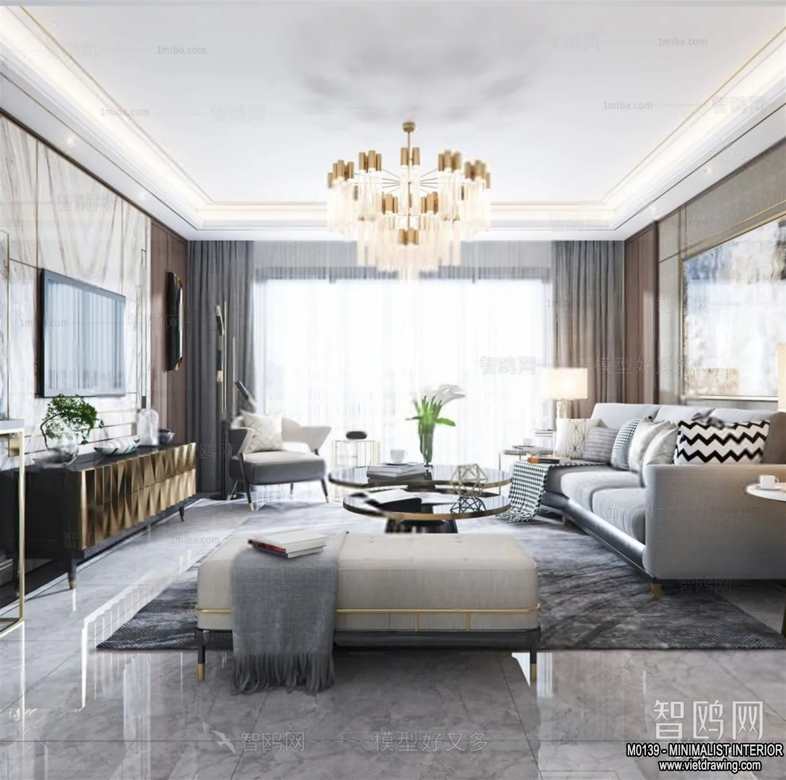 Living Room - Minimalist Style - 3D Interior Scene - 169