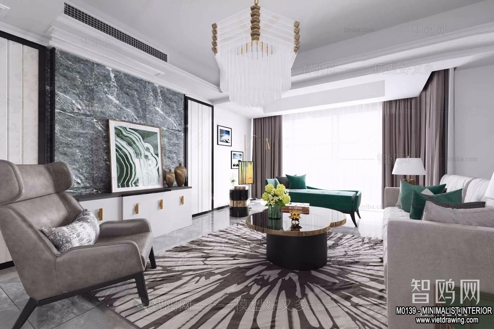 Living Room - Minimalist Style - 3D Interior Scene - 171