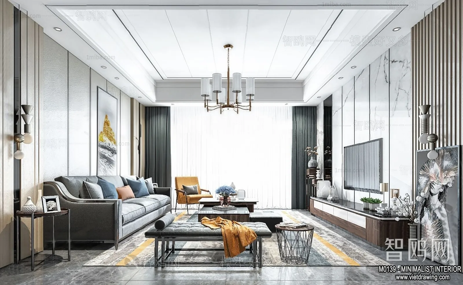 Living Room - Minimalist Style - 3D Interior Scene - 172