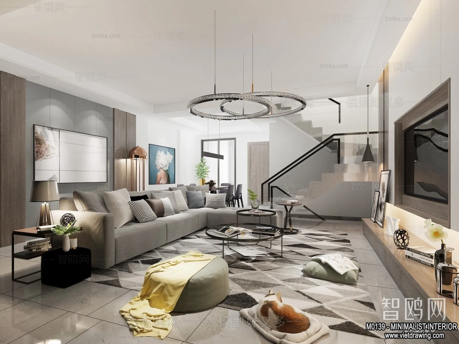 Living Room - Minimalist Style - 3D Interior Scene - 175