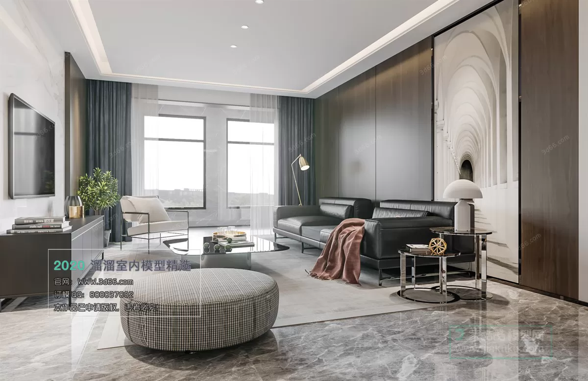 LIVING ROOM - MODERN STYLE - 3D MODELS