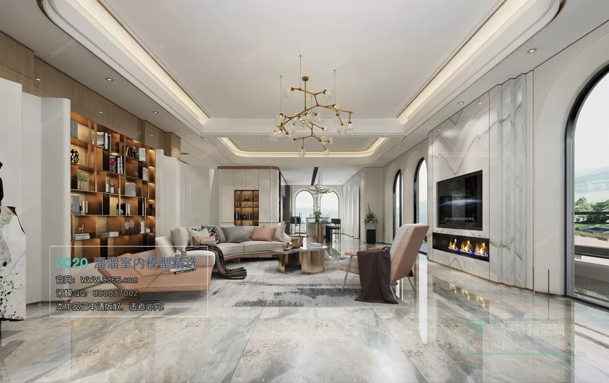 LIVING ROOM - MODERN STYLE - 3D MODELS