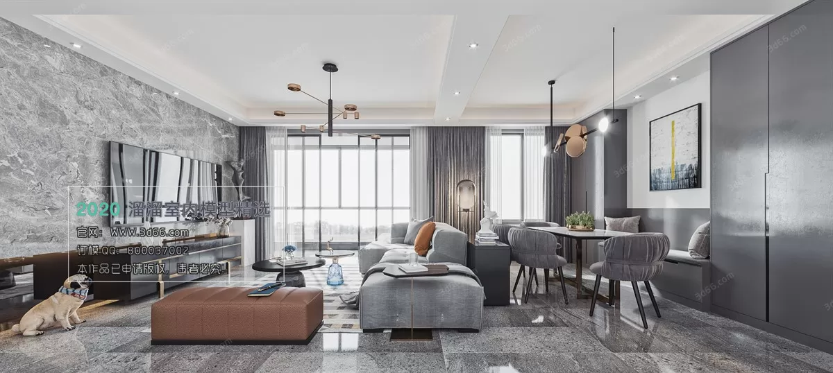 LIVING ROOM - MODERN STYLE - 3D MODELS