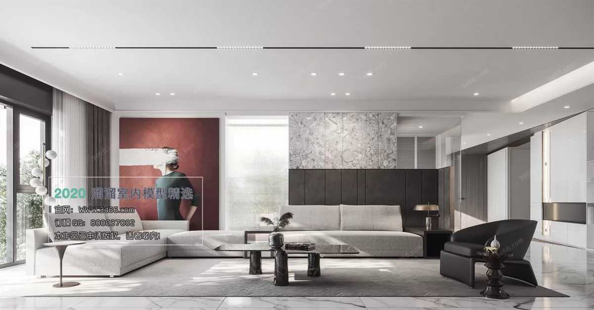 LIVING ROOM - MODERN STYLE - 3D MODELS