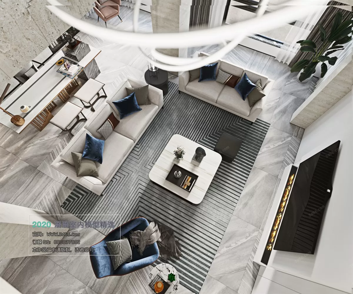 LIVING ROOM - MODERN STYLE - 3D MODELS