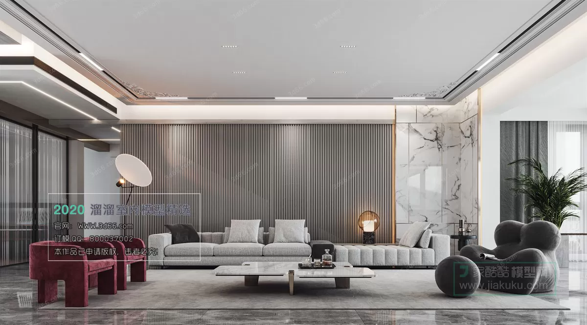 LIVING ROOM - MODERN STYLE - 3D MODELS