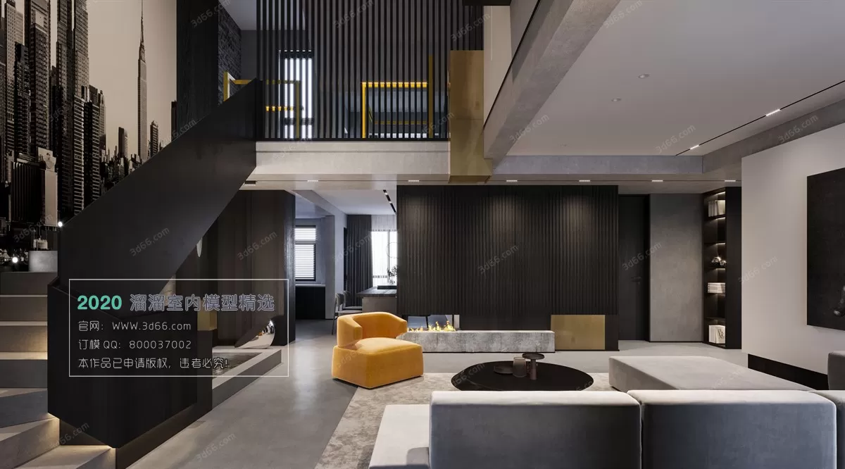 LIVING ROOM - MODERN STYLE - 3D MODELS