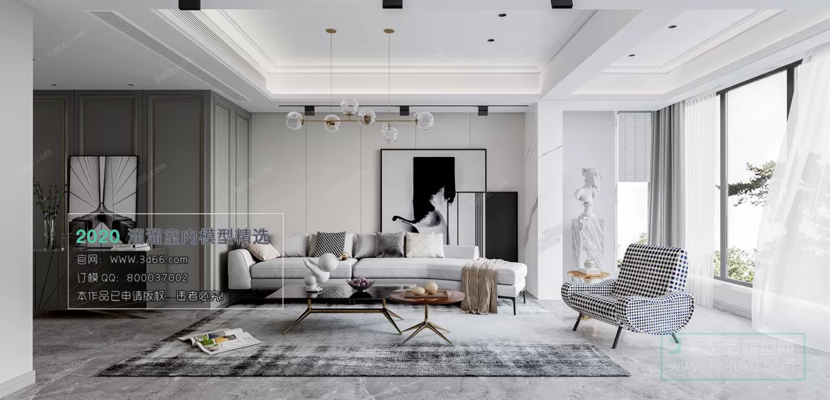 LIVING ROOM - MODERN STYLE - 3D MODELS