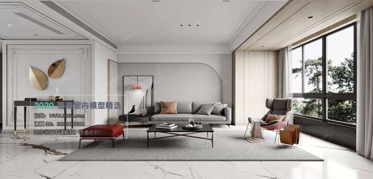 LIVING ROOM - MODERN STYLE - 3D MODELS