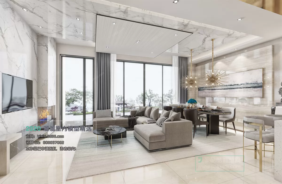 LIVING ROOM - MODERN STYLE - 3D MODELS