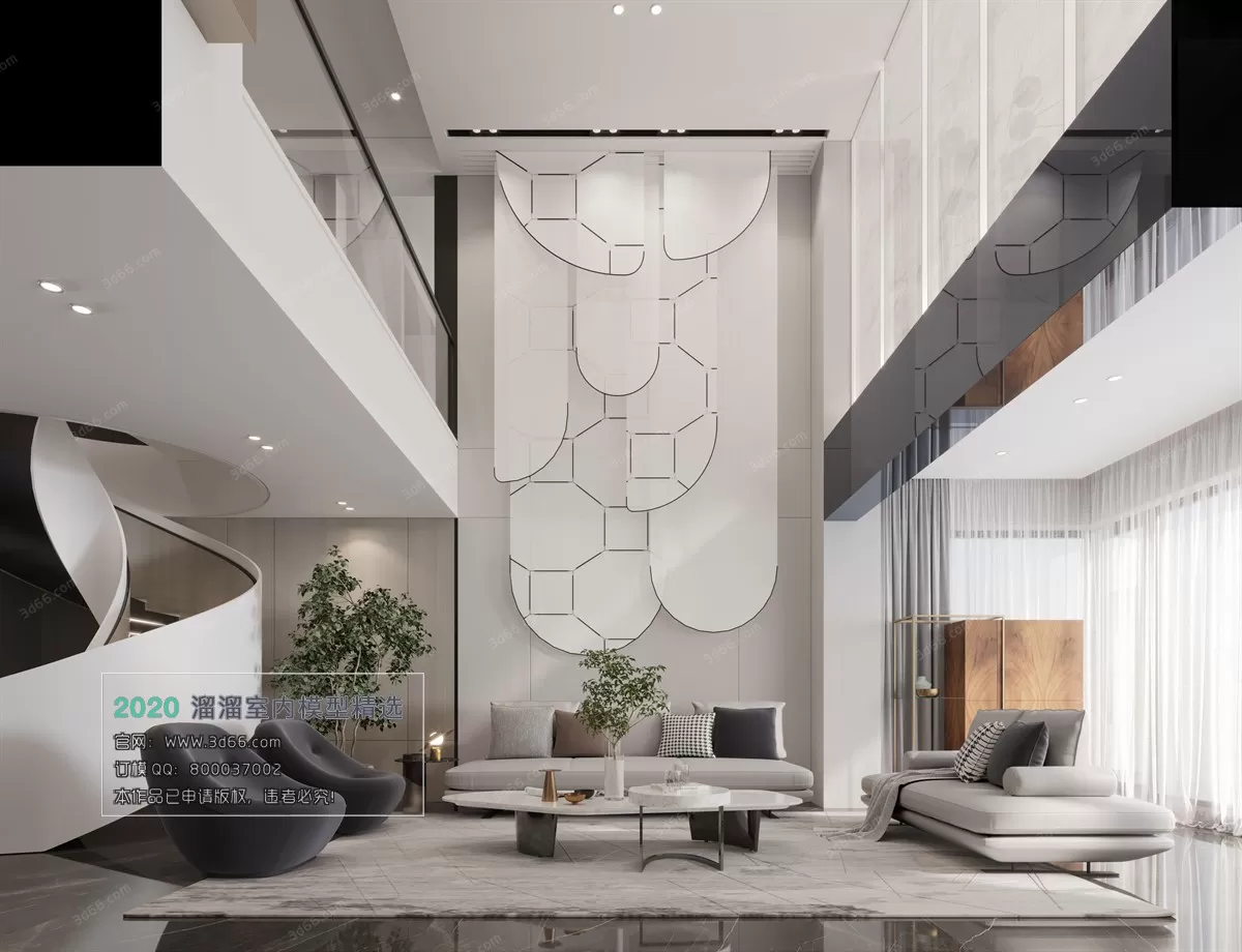 LIVING ROOM - MODERN STYLE - 3D MODELS