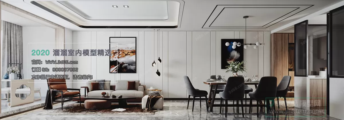 LIVING ROOM - MODERN STYLE - 3D MODELS